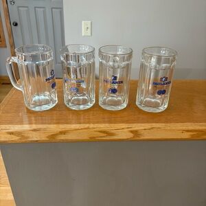Clear Glass Beer Mug Set Vintage